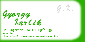 gyorgy karlik business card